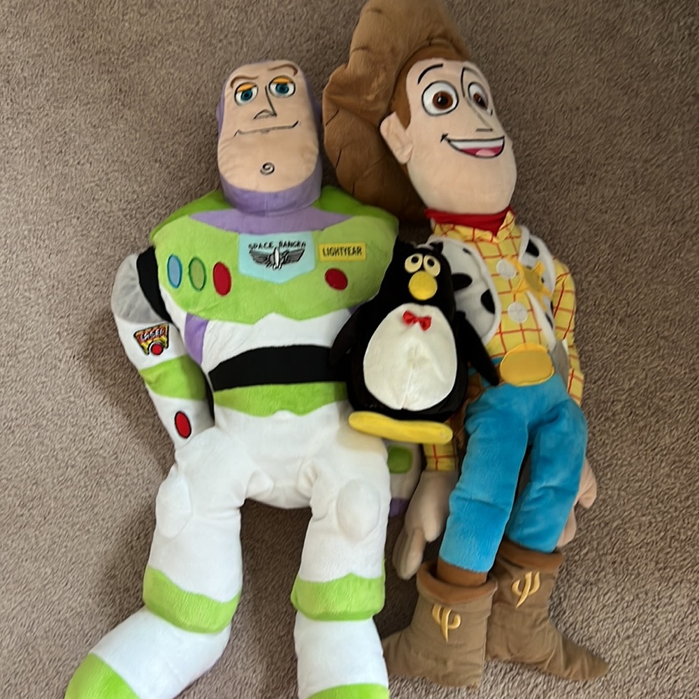 Three toy story characters, great for helping a little one snuggle to sleep.